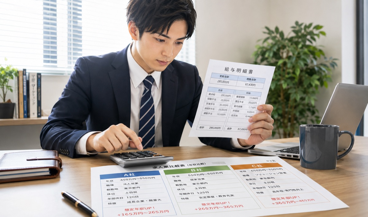 手取りが少なすぎる?20代営業マンが知っておくべき給与明細の読み方と、転職で年収を正しく比較する方法